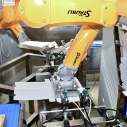 兩臺機(jī)器人1.5秒內(nèi)全自動包裝卷餅面皮